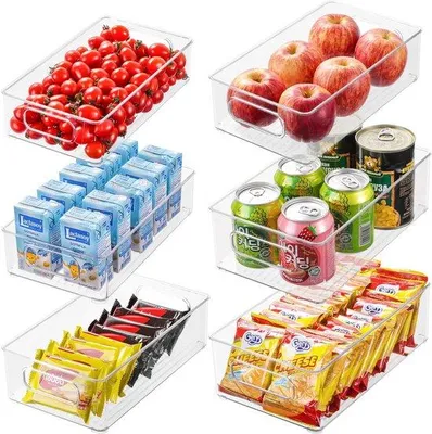 Produktbild von Kühlschrank Organizer Dosen, stapelbar, 3 Größen, Küchenbehälter