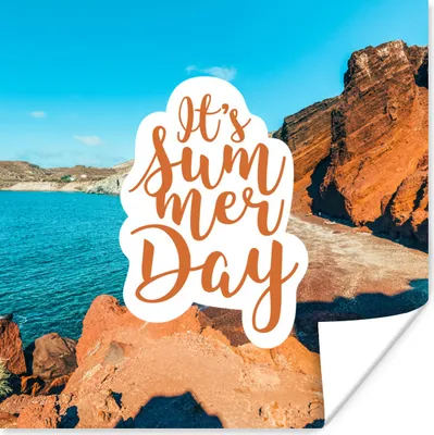 Produktbild von MuchoWow® Poster Strand - Meer - Zitate 75x75 cm - Wand Dekoration