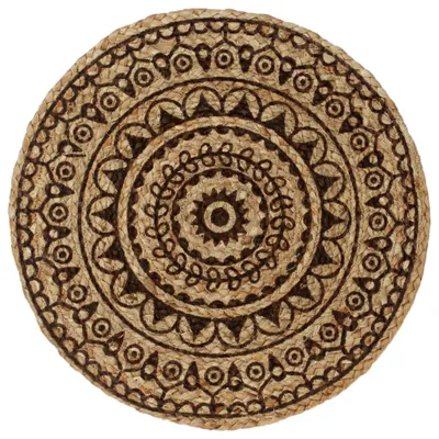 Image de vidaXL Sets de table 4 pcs. Marron foncé 38 cm Rond Jute