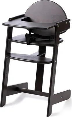 Immagine prodotto di Geuther Filou - Seggiolone in legno - Seggiolone - Sedia da pranzo per bambini - Seggiolone per bambini - Imbracatura a 3 punti - Seggiolone per bambini - Nero