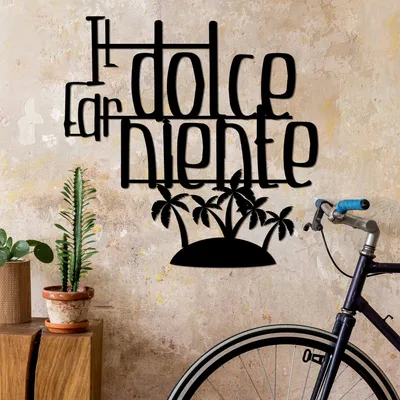 Produktbild von Wallity, Dolce Far Niente 4, Nachbildungatives Wandaccessoire aus Metall, Schwarz, 100 % METALL, 56 x 56 cm