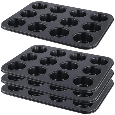 Muffin-Backblech 12er, 35,2x26,5 cm, schwarz, antihaftbeschichtet