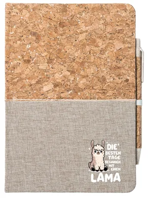 Produktbild von Huuraa Notizbuch A5 Besten Tage beginnen mit einem Lama 80 Blatt inkl. Kugelschreiber Tagebuch Geschenkidee