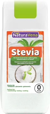 STEVIA (NA BAZIE ERYTRYTOLU I GLIKOZYDÓW STEWIOLOWYCH ZE STEWII) 150 g - NATURAVENA