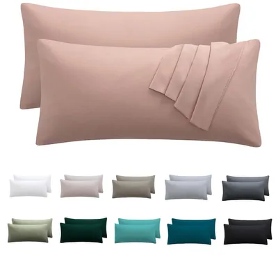 Produktbild von Kissenbezug 40 x 80 cm, 2er-Set – rosa Kissenbezüge, 40 x 80 cm, 100 % Mikrofaser, mit Reißverschluss, weich und knitterfrei