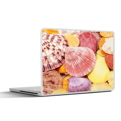 Produktbild von MuchoWow® Laptop Aufkleber Sticker Cover Muscheln - Rot - Gelb - Strand - Sommer 25x18 cm - Laptop-Deko