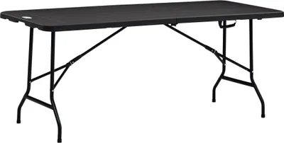 Produktbild von Outdoortisch, Gartentisch, für 6 Pers., klappbar, Holzoptik, dunkelgrau, 180 x 75,5 x 73 cm