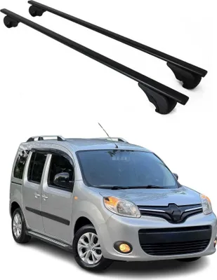Produktbild von Dachträger Grundtäger für Renault Kangoo mk2 2007-2021 75kg Metall Schwarz 2 tlg