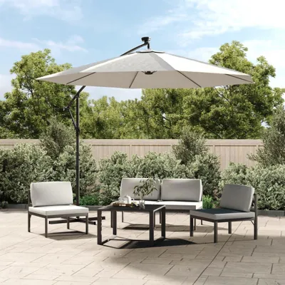 Image de Vidaxl -parasol avec éclairage LED et mât métallique 300 cm sable
