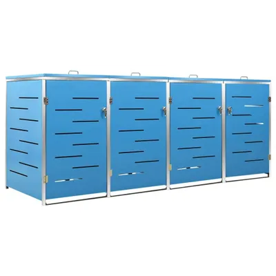 Produktbild von vidaXL Mülltonnenbox für 4 Tonnen 276,5x77,5x112,5 cm Edelstahl