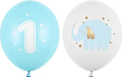 Zdjęcie produktu dla Balony lateksowe Roczek słonik, pastelowe niebieskie 30cm, 50 sztuk
