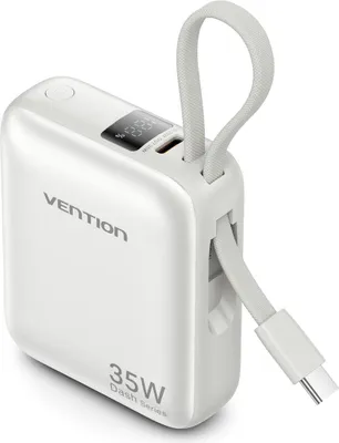 Image de Vention 10000mAh 35W PD avec câble USB-C intégré, couleur smlio