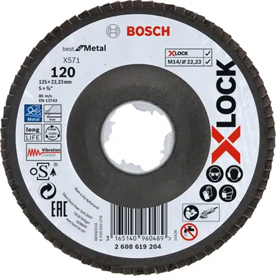 Produktbild von Bosch Professional X-LOCK Fächerscheibe BfM,125mm,K120,gek