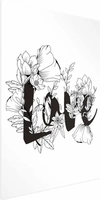 Produktbild von Posterpapier Poster - Love in Flowers 40x60 cm Text m-C-0300-ao-a