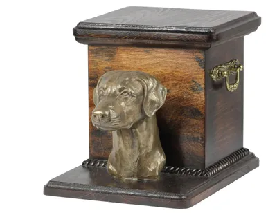 Zdjęcie produktu dla Doberman, Dobermann II - urna na prochy psa ze statuetką, elegancka urna dla psa, wyjątkowa urna z popiersiem psa marki Art-Dog