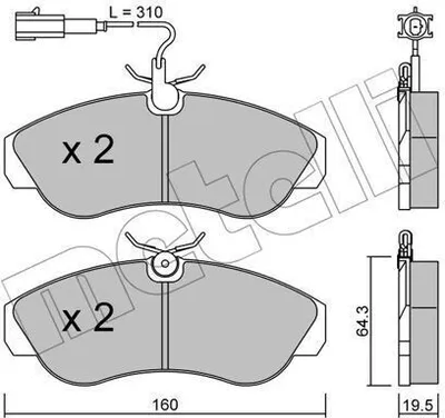 Produktbild von METELLI Bremsbeläge Satz Vorne Bremsklötze für FIAT DUCATO Pritsche/Fahrgestell (230) 22-0155-1