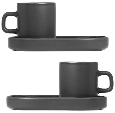 Produktbild von blomus Pilar Set 2 Espressotassen, 4 tlg., Agave Green, Keramik, H 6 cm, T 7.5 cm, Ø 5 cm, V 0.05 l, 63714