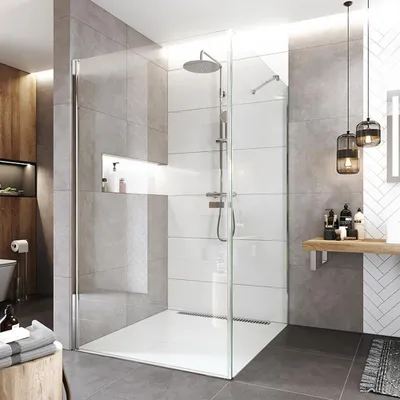 Immagine prodotto di Cabina doccia Mereo, Novea, quadrata, girevole, 90x90 cm, cromo ALU, vetro trasparente, porta L/P e parte fissa - CK12923Z