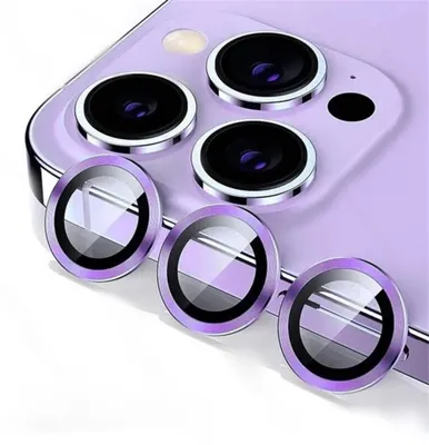 Imagen del producto de Protector de vidrio templado para la cámara del Apple iPhone 15 Pro / Pro Max, lente de vidrio duro, color lila claro