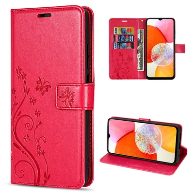Produktbild von Handy Tasche für Samsung Galaxy A14 Hülle Handyhülle Klapphülle Wallet Case Rot