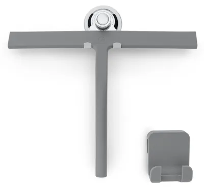 Produktbild von Gütewerk Duschabzieher, Silikon-Abzieher Dusche, Hygienischer Abzieher für Badezimmer, Duschwand & Fenster, Badezimmer Zubehör, 28cm Duschabzieher mit Halterung ohne Bohren
