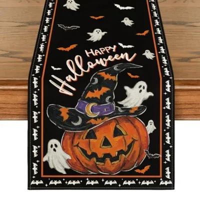 Produktbild von Tischläufer Halloween - Bunte Geistermotiv - EUTableRunner-Halloween-40140-043