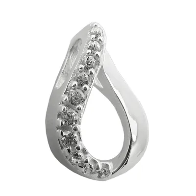 Produktbild von Anhänger 11x7mm Zirkonia glänzend Silber 925 silber 11x7mm