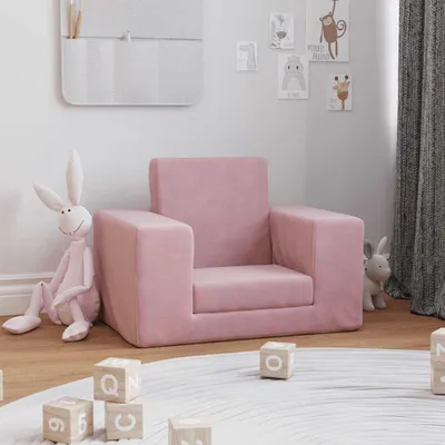 Obrázok produktu pre vidaXL Rozkladacia pohovka pre deti Pink Soft Plush