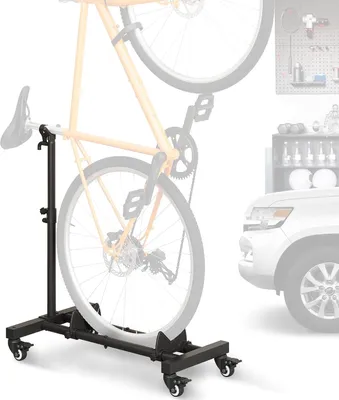 Imagen del producto de Soporte para bicicletas: Soporte vertical para bicicletas, soporte independiente para uso en interiores, de pie, con altura ajustable, ideal para garajes y hogares, para bicicletas