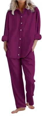 Produktbild von Elzusha – Damen-Lounge-Set aus Tweed, bestehend aus Hose und Bluse