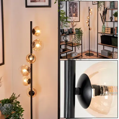 Produktbild von Garaguso Stehlampe aus Metall/Glas in Schwarz/Bernstein/Klar
