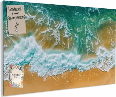 Produktbild von Magnettafel 60x40cm magnetisch & beschreibbar Metall-Board - Meeresbrandung