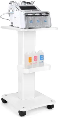 Productafbeelding van Cosmetische trolley met wielen, ABS-materiaal. Salon trolley, 67 x 34 x 37,5 cm. Draagbare schoonheidstrolley. Cosmetische trolley, spa-trolley, geschikt voor schoonheidssalons