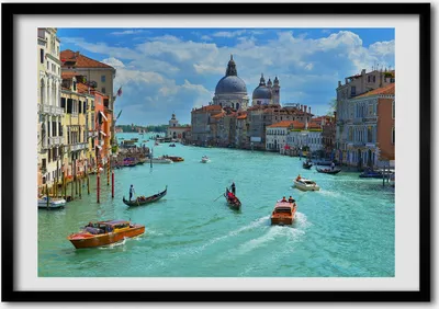 Produktbild von Bild - Bilder - Bilderrahmen - 70 cm x 50 cm - MDF-Rahmen, Wandkunst Venedig, Italien