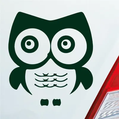 Produktbild von Auto Aufkleber Eule Owl Uhu Vogel Bird süß Tier Musik 10x11 cm Dunkelgrün Sticker Heckscheibenaufkleber