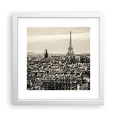 Produktbild von Gerahmtes Poster - Weißer Rahmen - Paris Stadt Zuhause - 30x30 cm - Wand Bild - Wanddeko - Wandbilder - Kunstposter - Wandposter - Bilderrahmen - Bilder - Kunstdruck - Wandbild - P2WAC30x30-3615