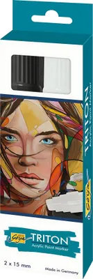 Produktbild von SOLO GOYA Triton Acrylic Paint Marker 15.0 2er Set Schwarz und Weiß