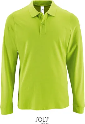 Immagine prodotto di SOLs 02087 | Polo uomo manica lunga in piqué perfetta - Colore: Verde mela - Taglia: XL