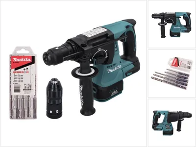Produktbild von Makita DHR 243 Z Akku Bohrhammer 18 V 2,0 J SDS plus Brushless + 5 tlg. Bohrer Set - ohne Akku, ohne Ladegerät