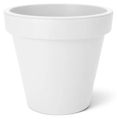 Obrázok produktu pre Veľký biely plastový kvetináč s priemerom 30 cm