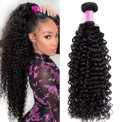 Produktbild von 22 Zoll Menschliches Haar - Lockiges Haar - Brasilianische Bundel - 100% Echthaar