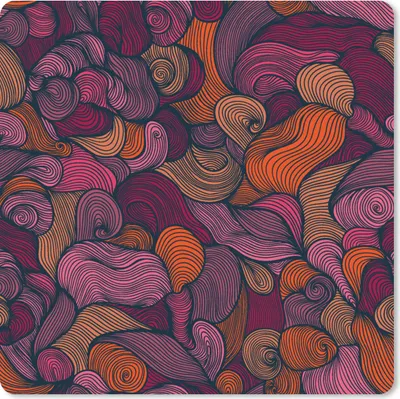 Produktbild von MuchoWow® Mauspad Mousepad Muster - Linienkunst - Jugendstil 20x20 cm - Mousepads - Maus Mat - Pad - Mausunterlage - Desk Mat - Bureauartikeln