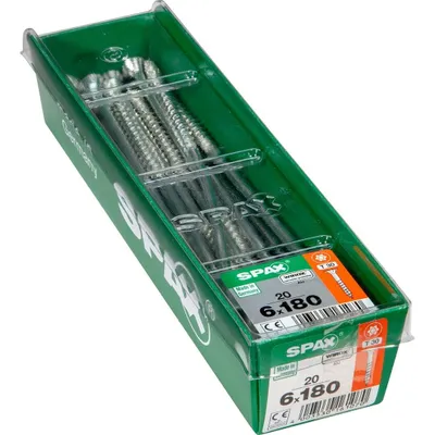 Immagine prodotto di Vite universale SPAX, 6 x 180 mm, 20 pezzi, parzialmente filettata, testa svasata, T-STAR plus T30, 4CUT, WIROX, 4191010601812