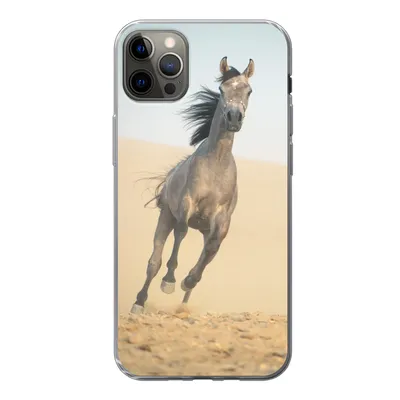 Produktbild von MuchoWow® Handyhülle Schutzhülle Hülle für iPhone 12 Pro Max Pferd - Sand - Wüste Silikon Softcase Handy Hülle - Hartschale