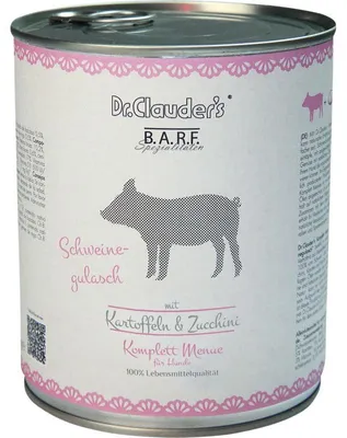 Produktbild von Dr.Clauder's BARF Dog Dose Komplettmenü Schweinegulasch