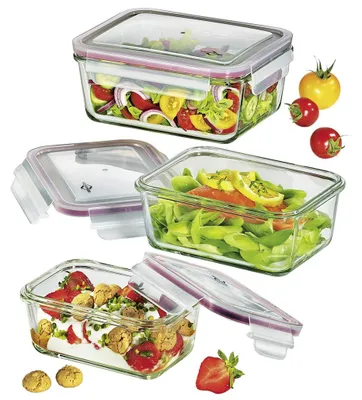 Zdjęcie produktu dla Küchenprofi Lunchbox/Vorratsdosen-Set Glas rechteckig, 3-tlg. 1001753503 4007371069212