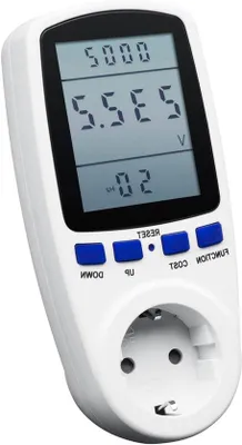 Obrázek produktu pro Měřič spotřeby energie – displej LCD – úspora energie – přesné zobrazení spotřeby – až 16A – bílá barva