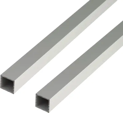 Immagine prodotto di Alberts 497682 Tubo quadrato, alluminio, anodizzato argento, 1000 x 30 x 30 mm, set da 2
