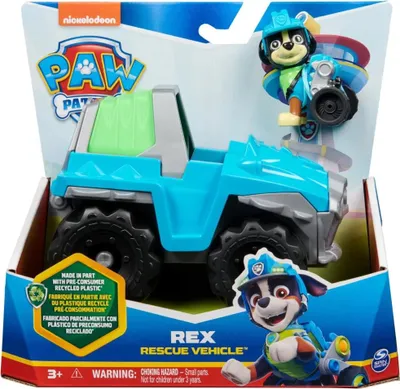 Produktbild von Spin Master Paw Patrol, Dinosaurier-Rettungsfahrzeug mit Rex-Figur (Sustainable Basic Vehicle/Basis Fahrzeug)