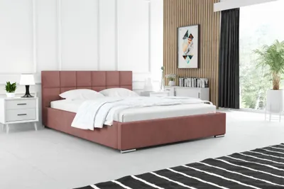 Produktbild von Modernes Polsterbett 140x200 RUBINA 2 - rosa